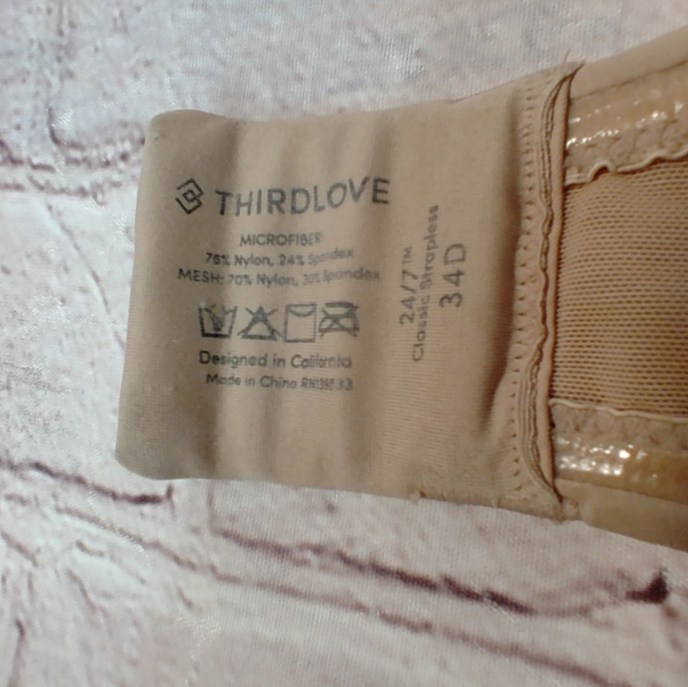 ThirdLove 24/7 Classic Strapless Nude 34D Underwire Bra - Picture 5 of 9